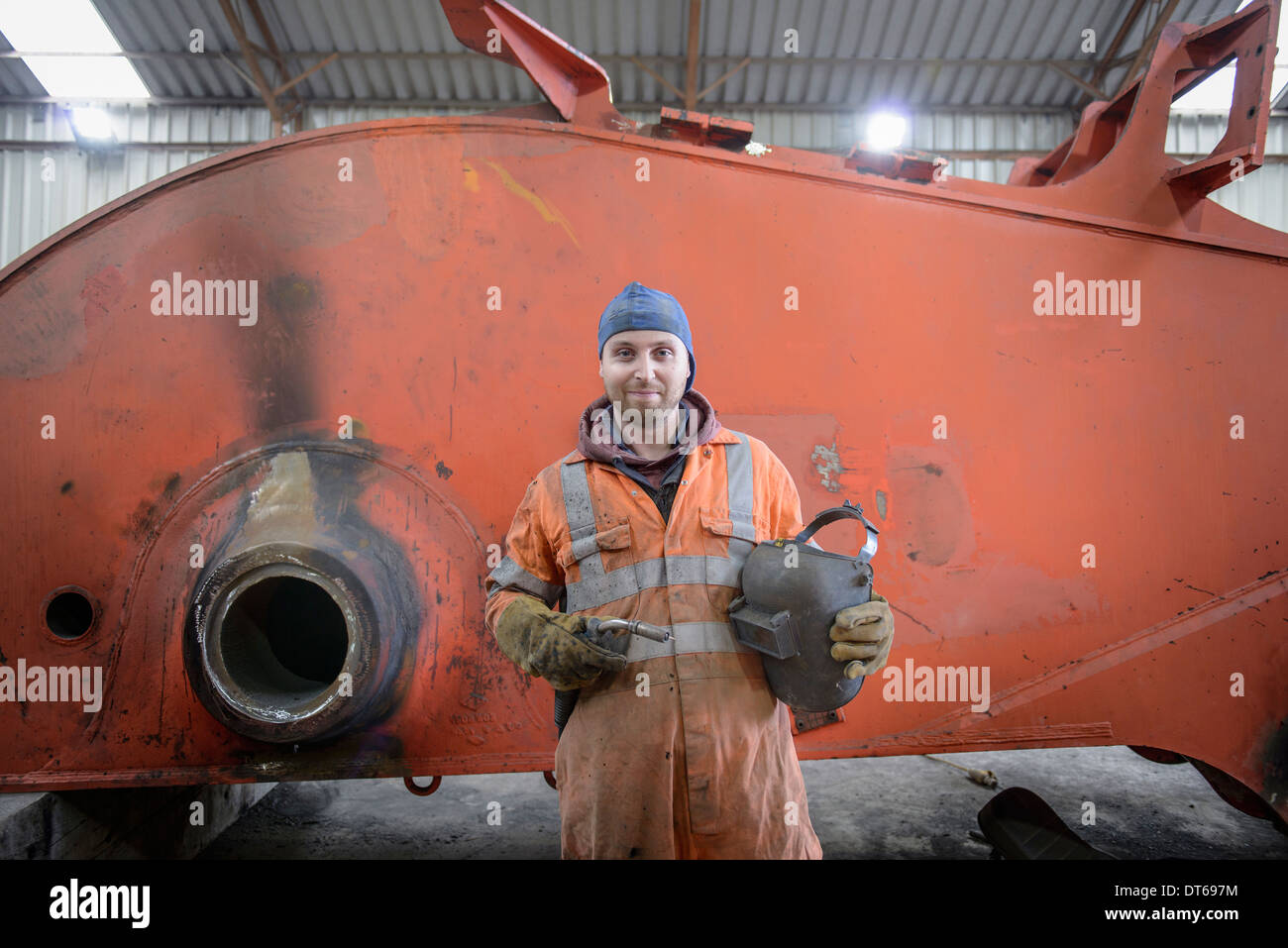 Portrait of apprentice engineer in surface coal mine Stock Photo