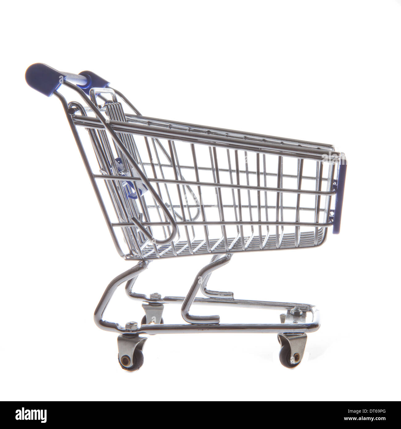 Shopping cart isolated on white side view Stock Photo