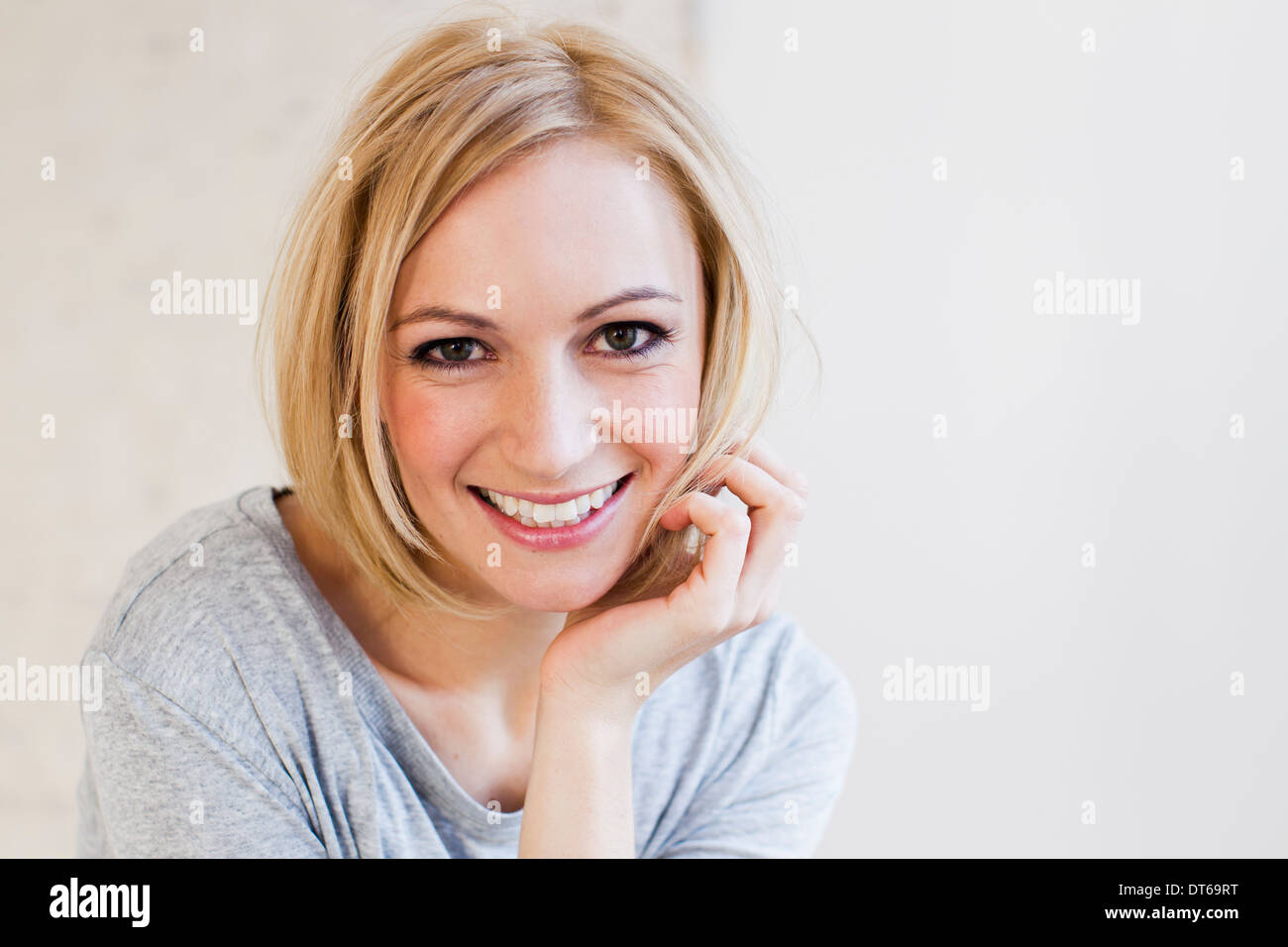 Studio portrait of young woman Stock Photo