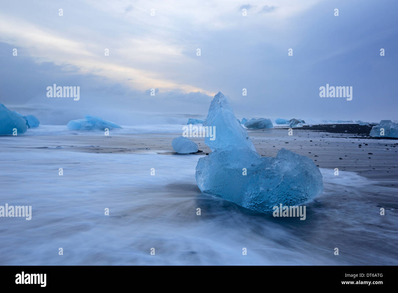Ice blocks on beach near Glacier Lagoon Iceland Stock Photo Alamy