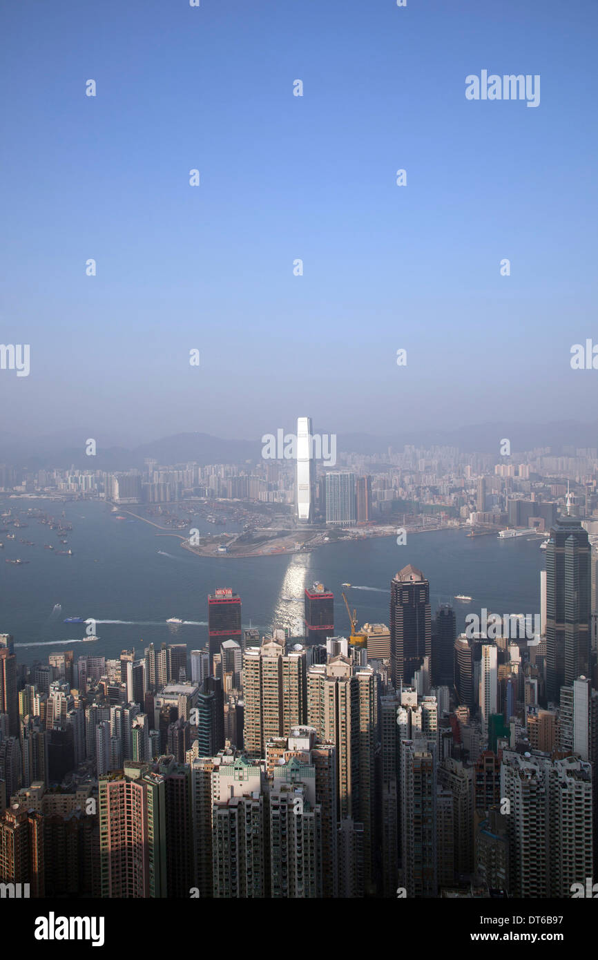 INTERNATIONAL COMMERCE CENTRE, West Kowloon, Hong Kong. Architect: KOHN PEDDERSEN FOX, 2010. Stock Photo