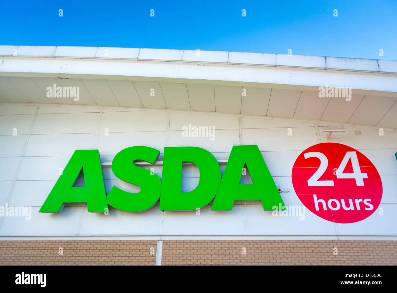 ASDA supermarket 24 hours sign Stock Photo