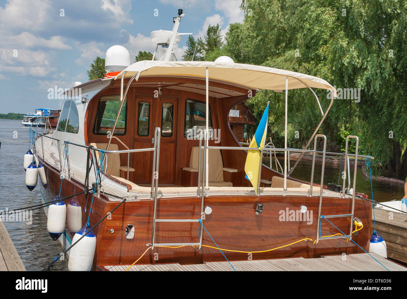 rear deck luxury yacht closeup Stock Photo Alamy