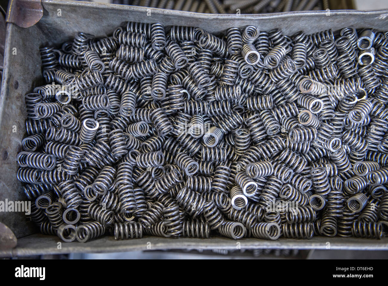 Large amount of springs in testing laboratory Stock Photo