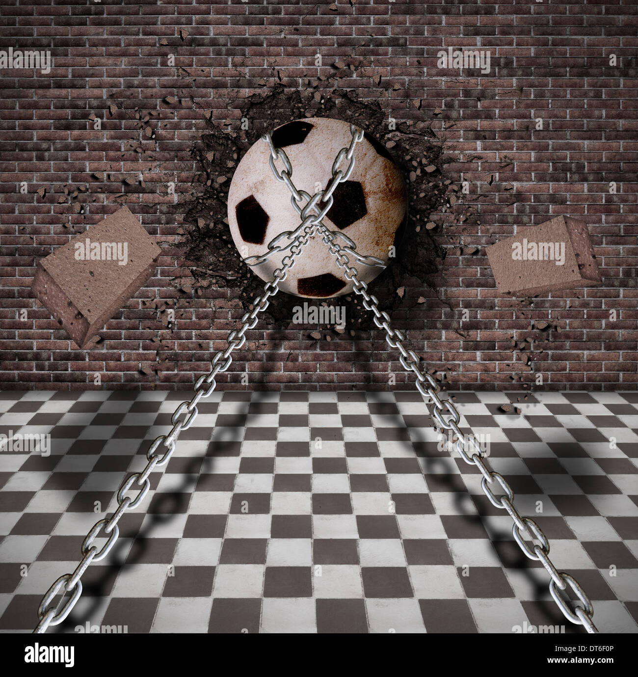Soccer ball hole wall hi-res stock photography and images - Alamy