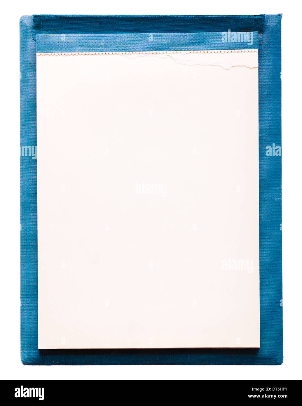 Open Blank Page Notebook. Old Paper Blue Notepad Isolate On White ...
