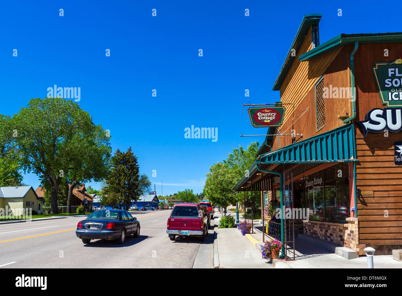 Main Street in downtown Sundance, Wyoming, USA Stock Photo Alamy