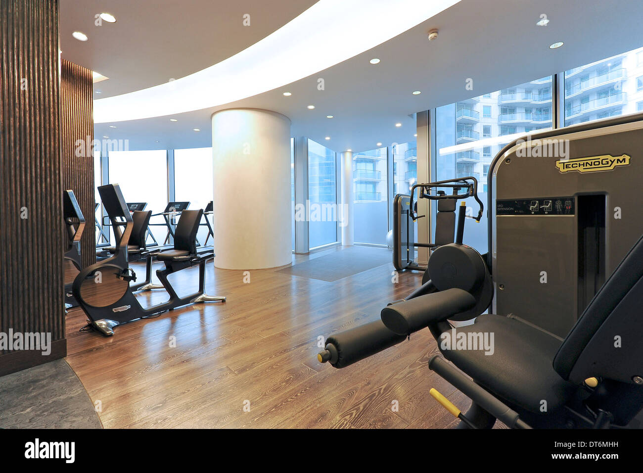 Gym inside St Georges Wharf Tower Stock Photo