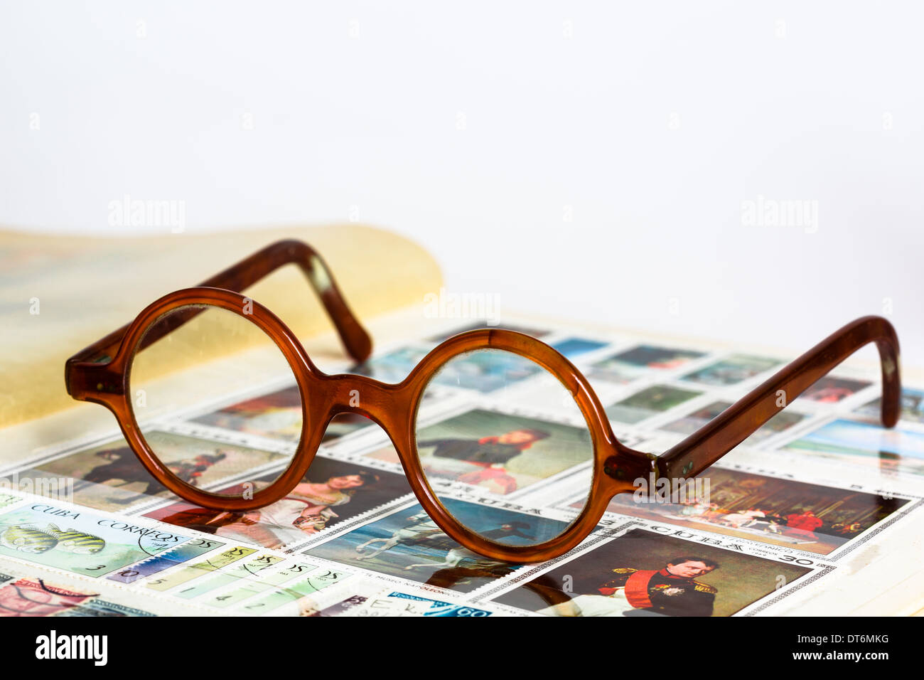 Old spectacles Stock Photo