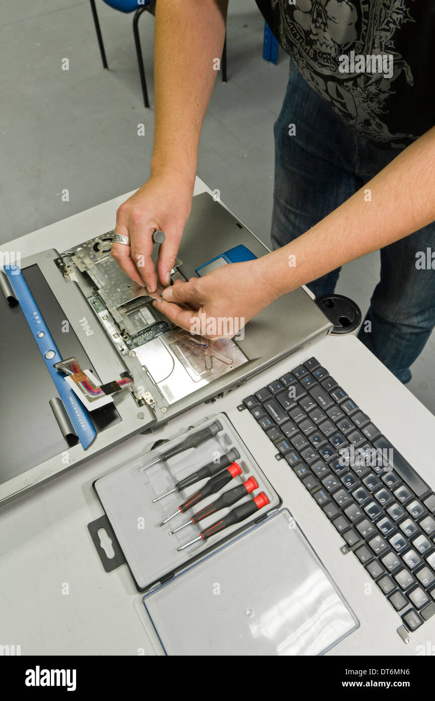 Computer repair technician at work Stock Photo - Alamy
