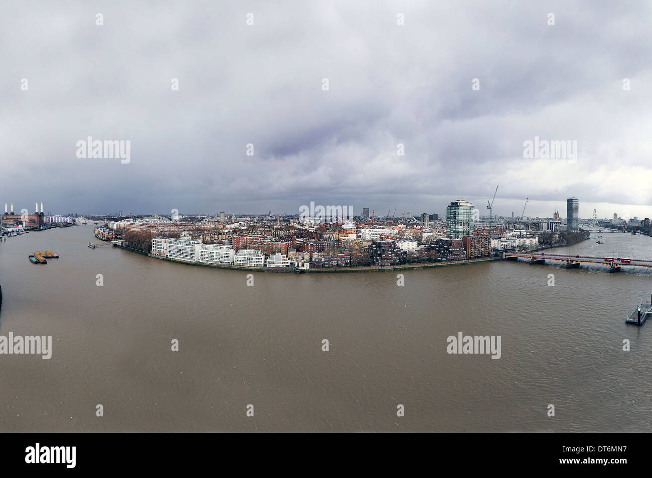 Panorama from St Georges Wharf Tower Stock Photo