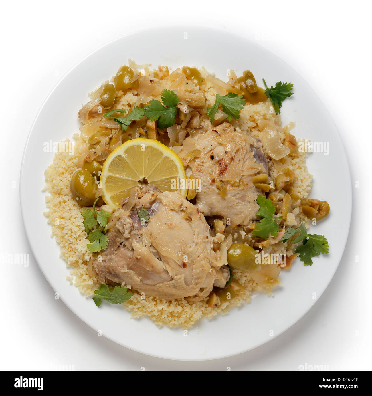North African chicken thighs with couscous meal Stock Photo Alamy
