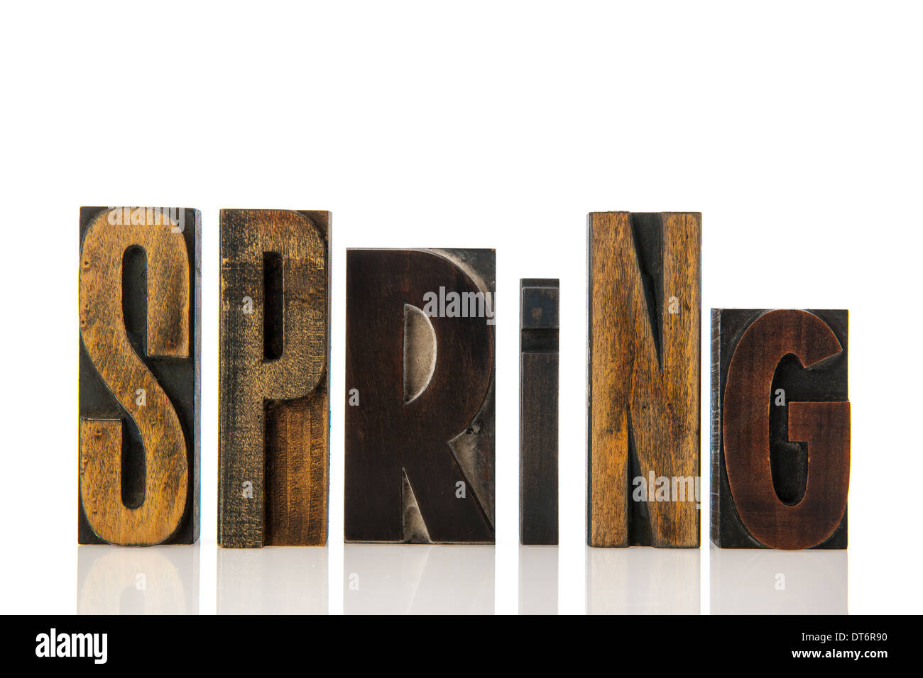 spring in vintage print letters Stock Photo - Alamy