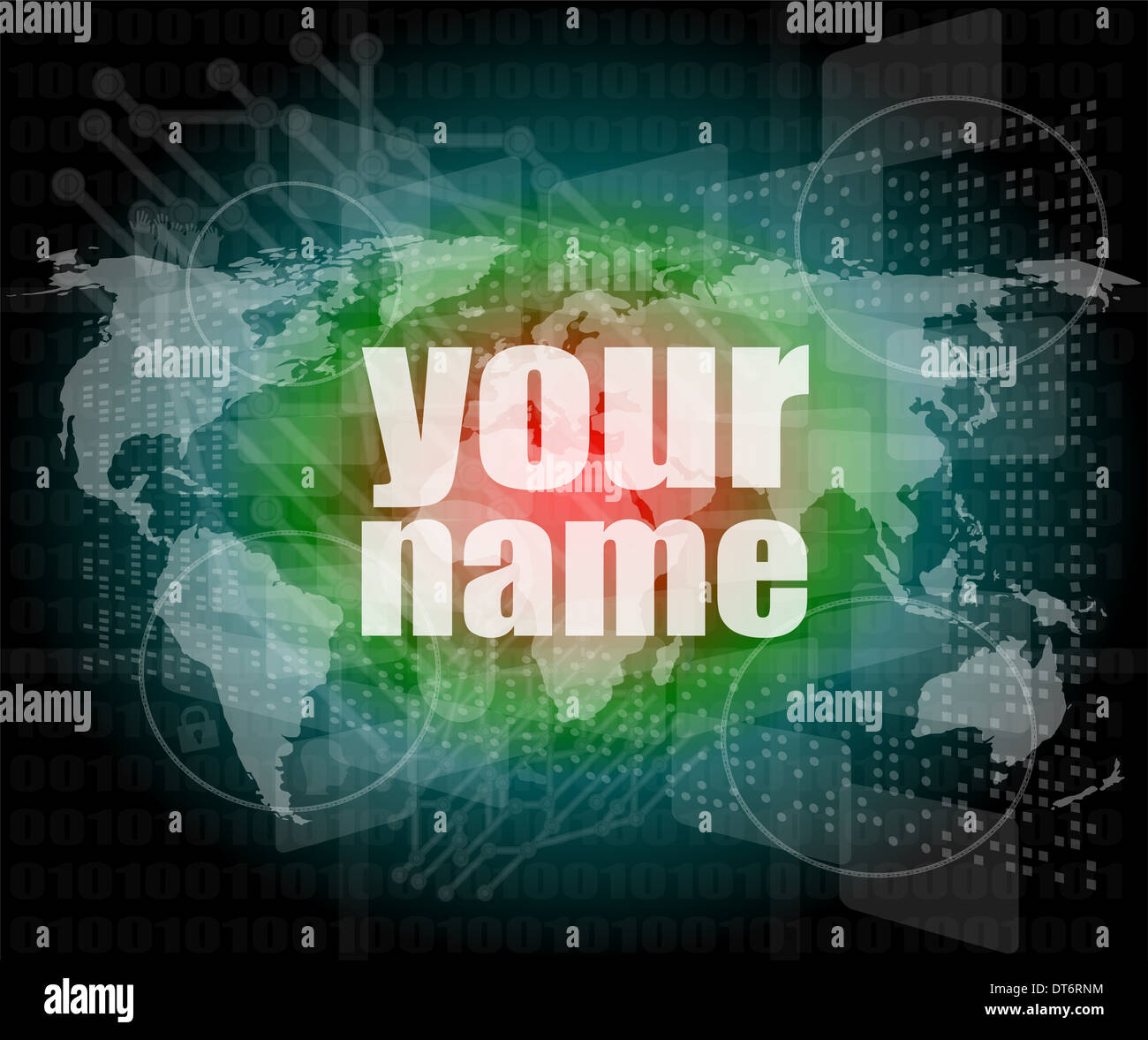 Business concept: words your name on digital screen, 3d Stock Photo