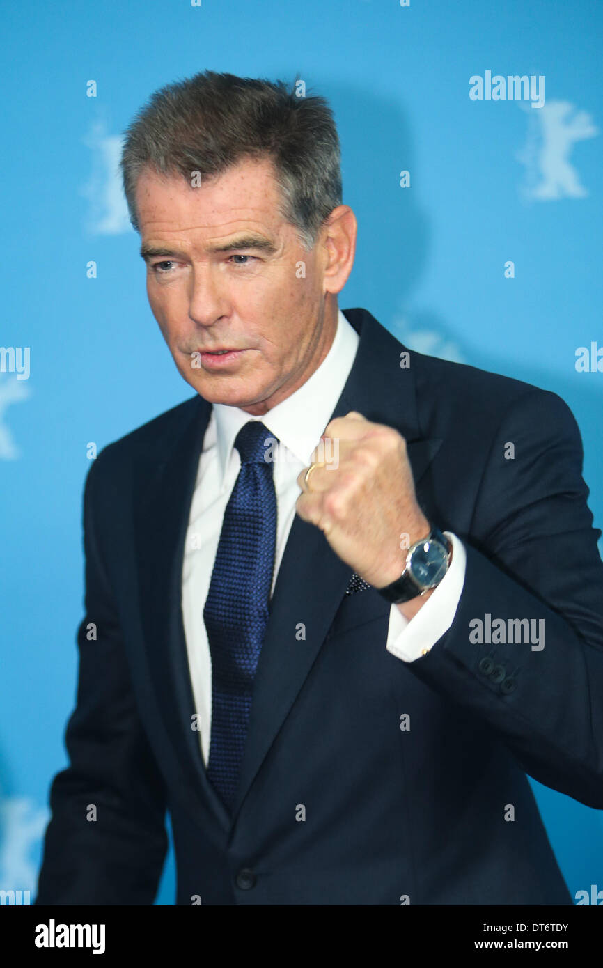 Berlin, Germany. 10th Feb, 2013. Pierce Brosnan poses for photos during