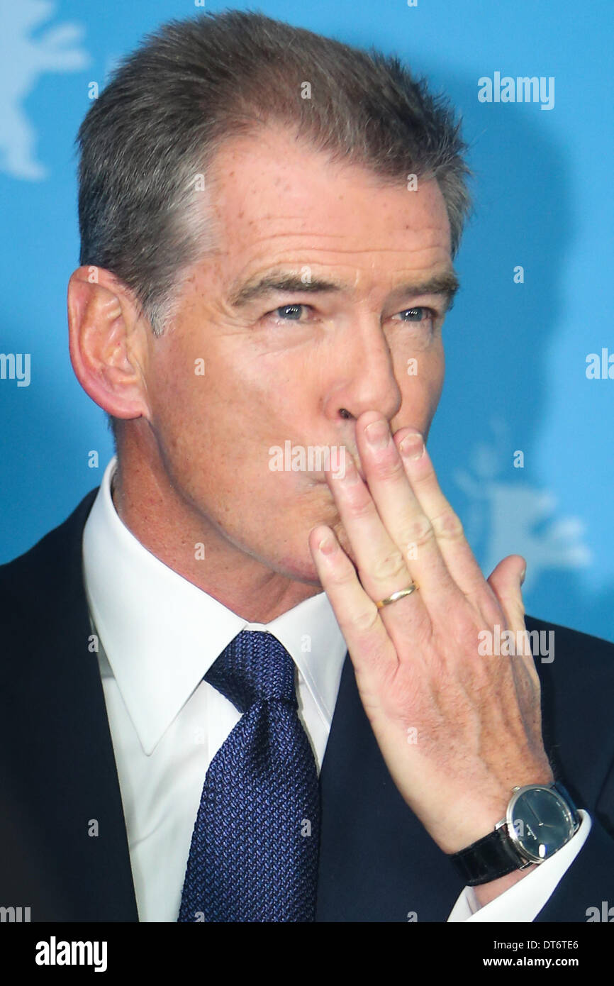 Berlin, Germany. 10th Feb, 2013. Pierce Brosnan poses for photos during