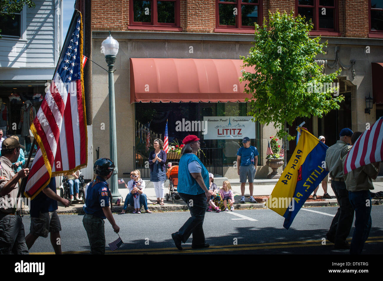 Memorial Day parade and cemetery presentation in Lititz, PA the