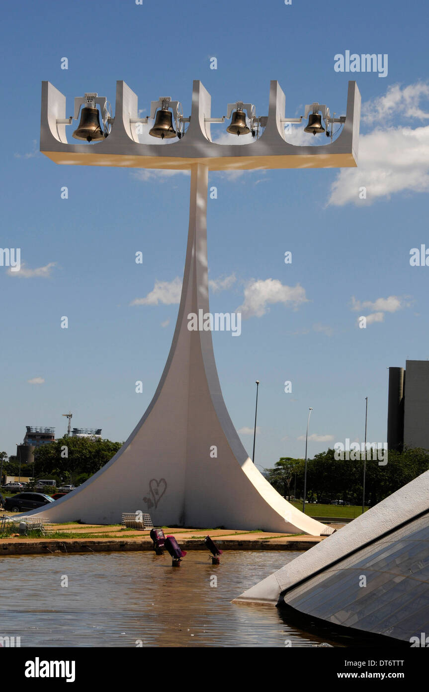A 20-meter (66 ft) tall bell tower beside the Brasilia Metropolitan  Cathedral in Brasilia, Brazil Stock Photo - Alamy
