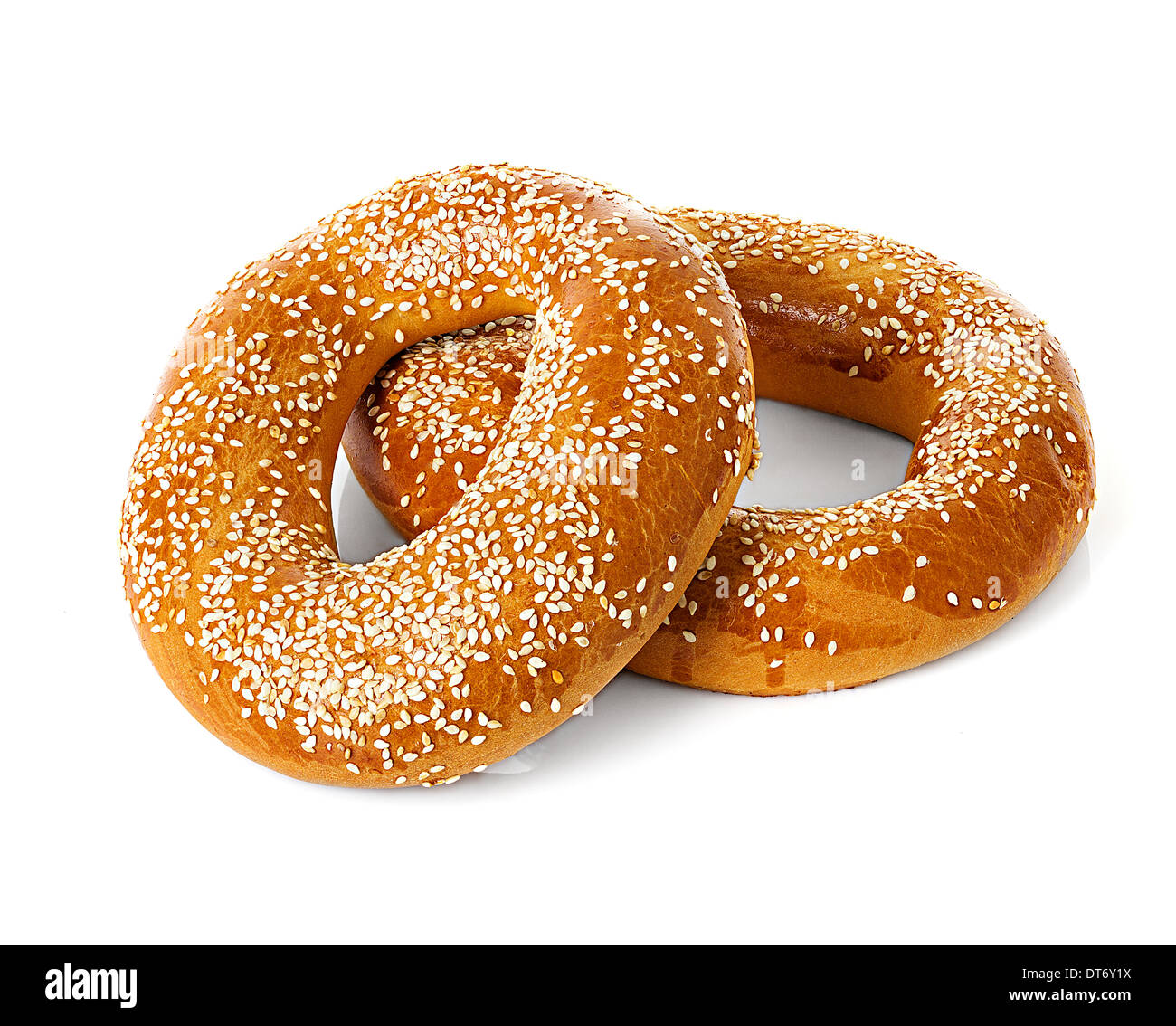 bagels with sesame seeds Stock Photo