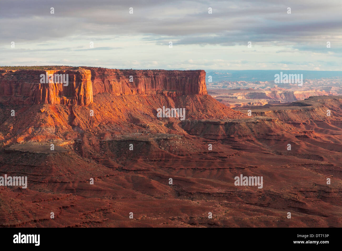 Murphy Point and Soda Springs Basin from the Green River Viewpoint in Canyonlands National Park, Utah. Stock Photo