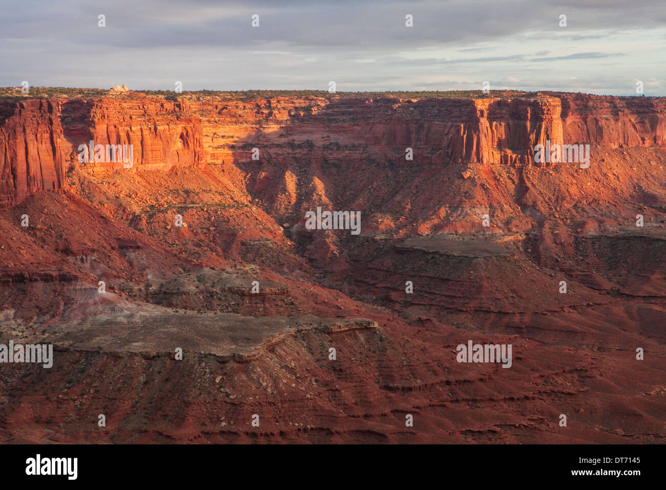 Murphy Point and Soda Springs Basin from the Green River Viewpoint in Canyonlands National Park, Utah. Stock Photo
