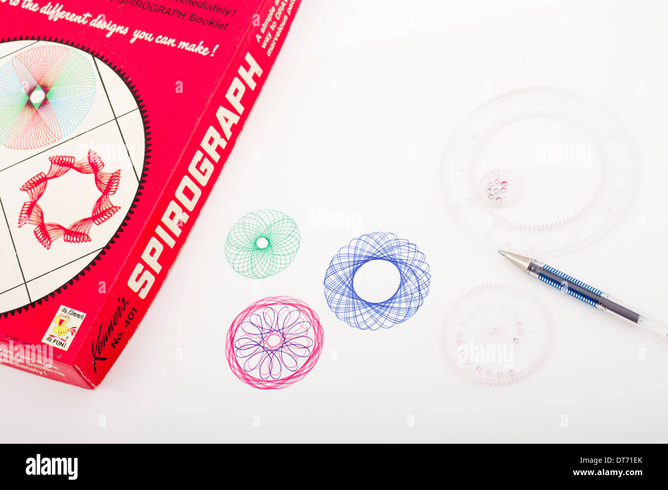 Spirograph geometric drawing toy by Kenner produced 1967 Stock Photo