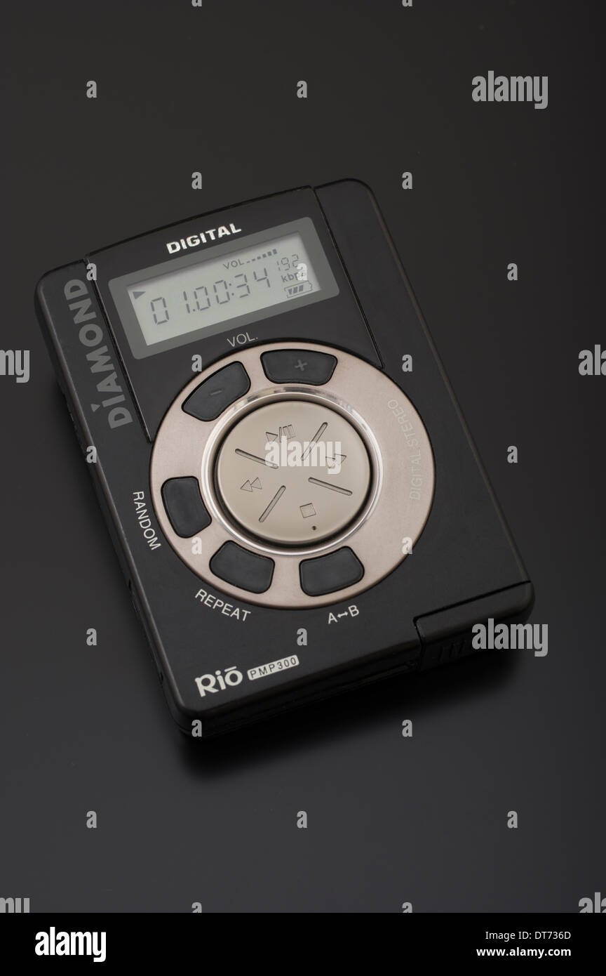 Rio PMP300 digital audio player "Diamond Rio" MP3 player. First commercially successful MP3 player. Stock Photo