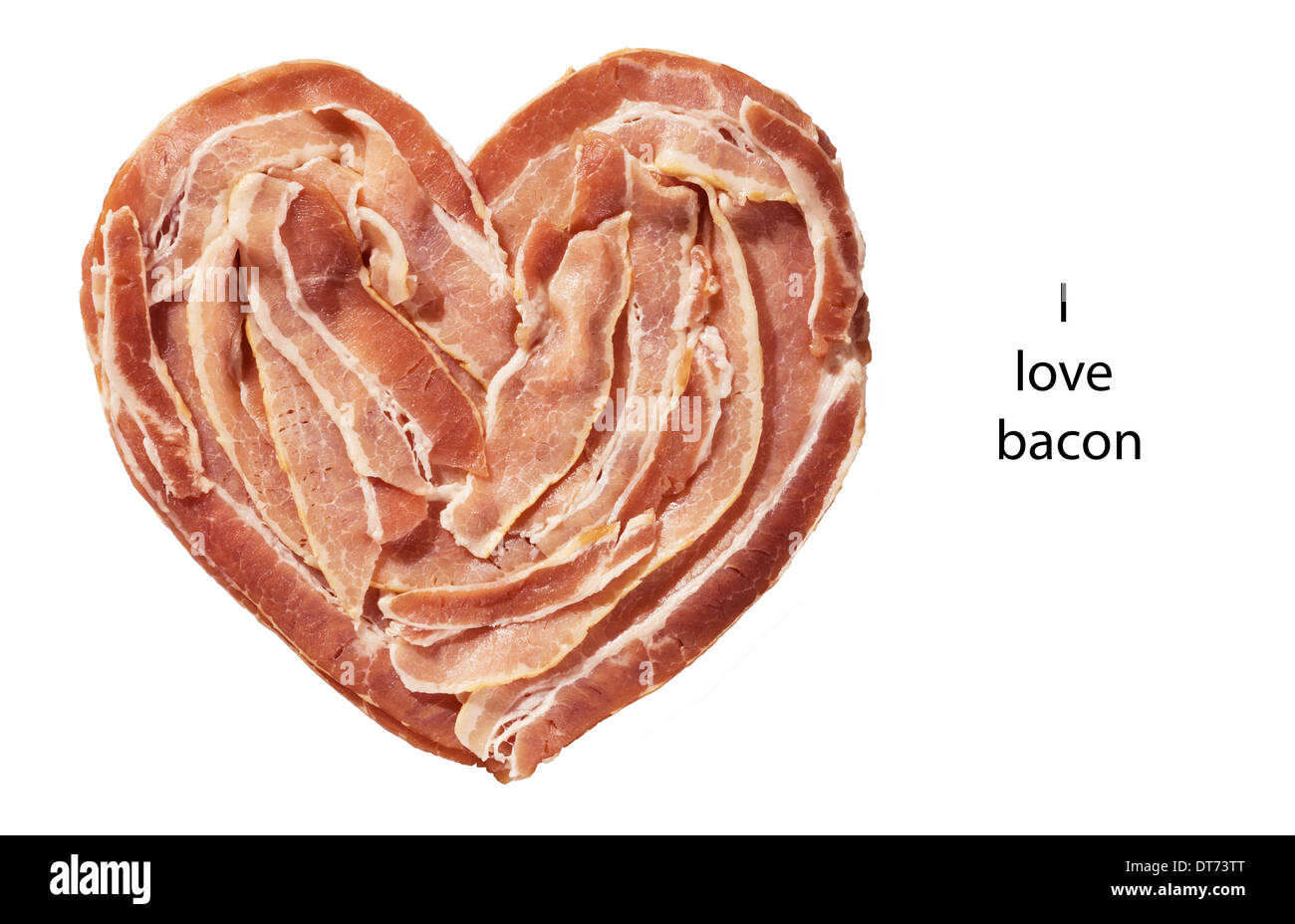 raw bacon heart isolated on a white background Stock Photo