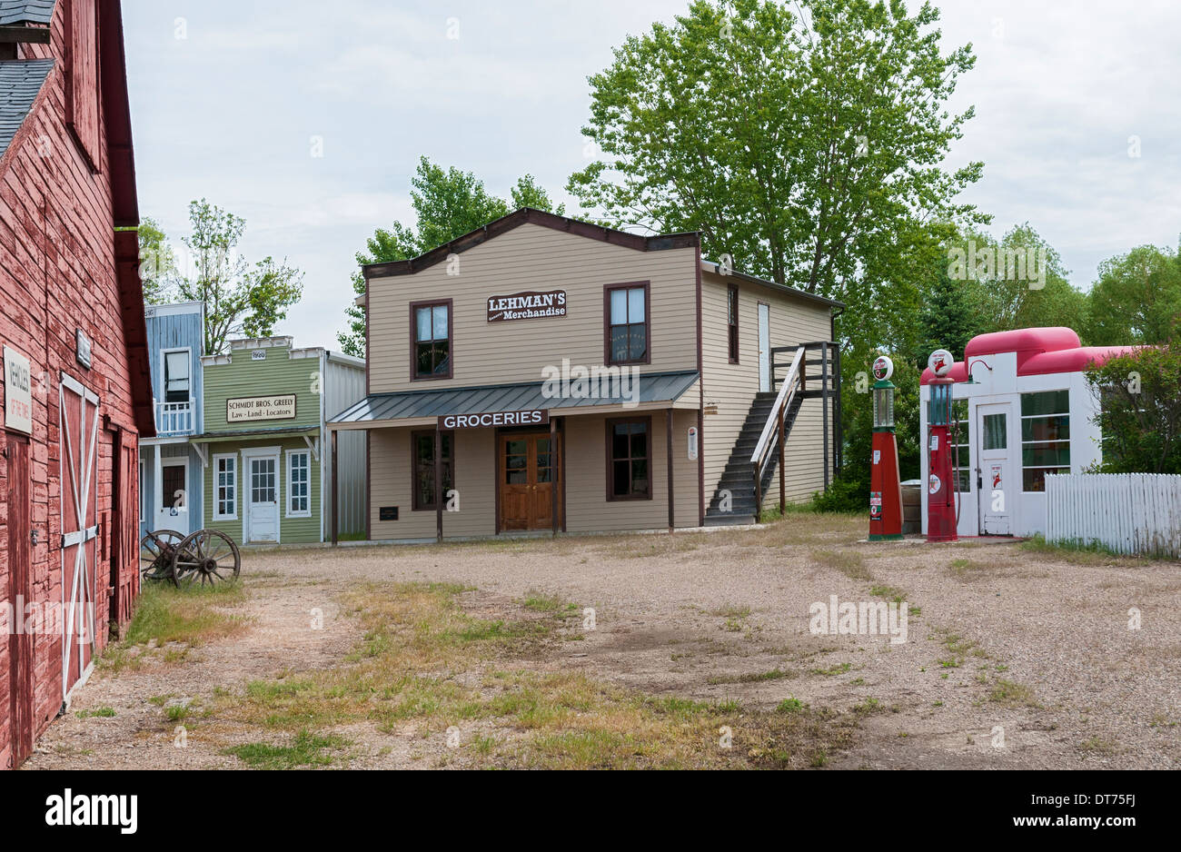Montana, Fort Benton, Museum of the Northern Great Plains, re-created Homestead Village circa 1920s Stock Photo