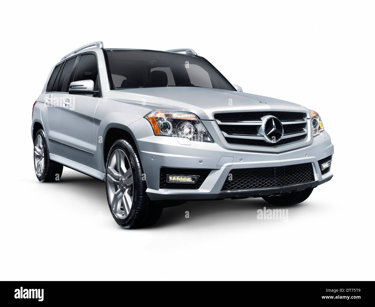 License available at MaximImages.com - Silver 2012 Mercedes-Benz GLK350 4MATIC SUV. Isolated car on white background with clipping path. Stock Photo