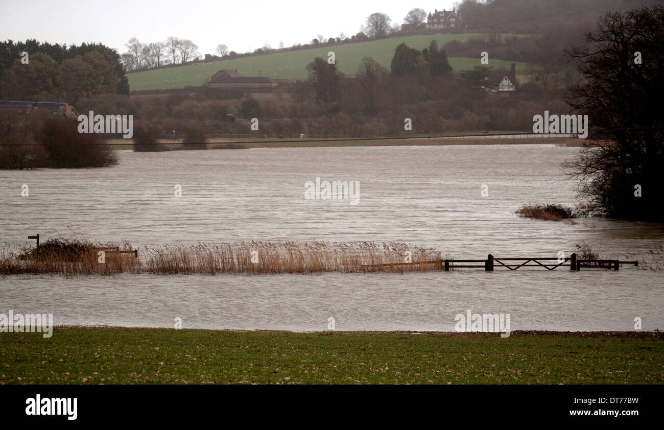 Floods in West Sussex UK February 2014 Stock Photo