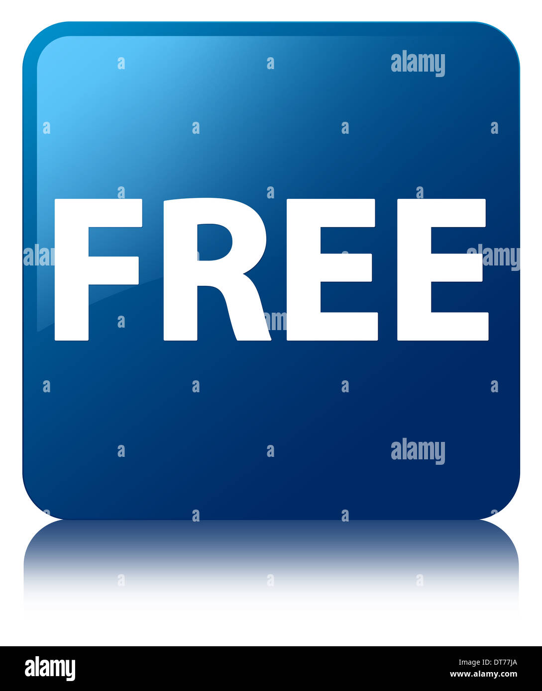 Free glossy blue reflected square button Stock Photo - Alamy