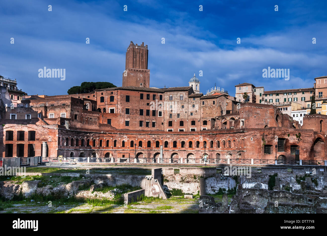Rome, Italy. Trajan Markets, built in 2nd century AD by Apollodorus of Damascus in the time of Emperor Trajan. Stock Photo
