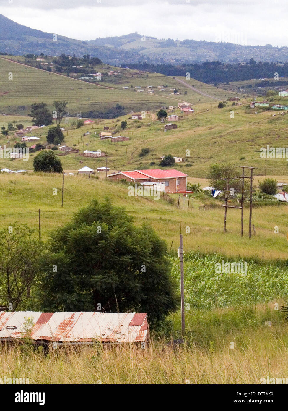 rural dwellings homes landscape kwazulu-natal Stock Photo - Alamy