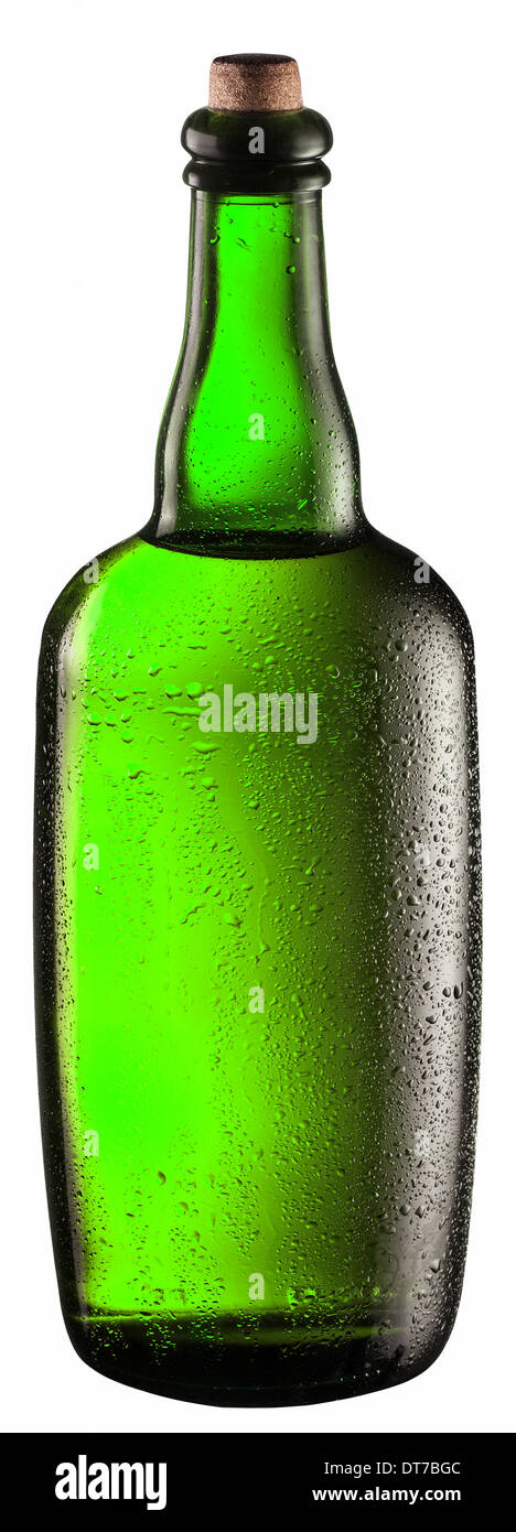 Bottle of beer isolated on a white background. Clipping path. Stock Photo