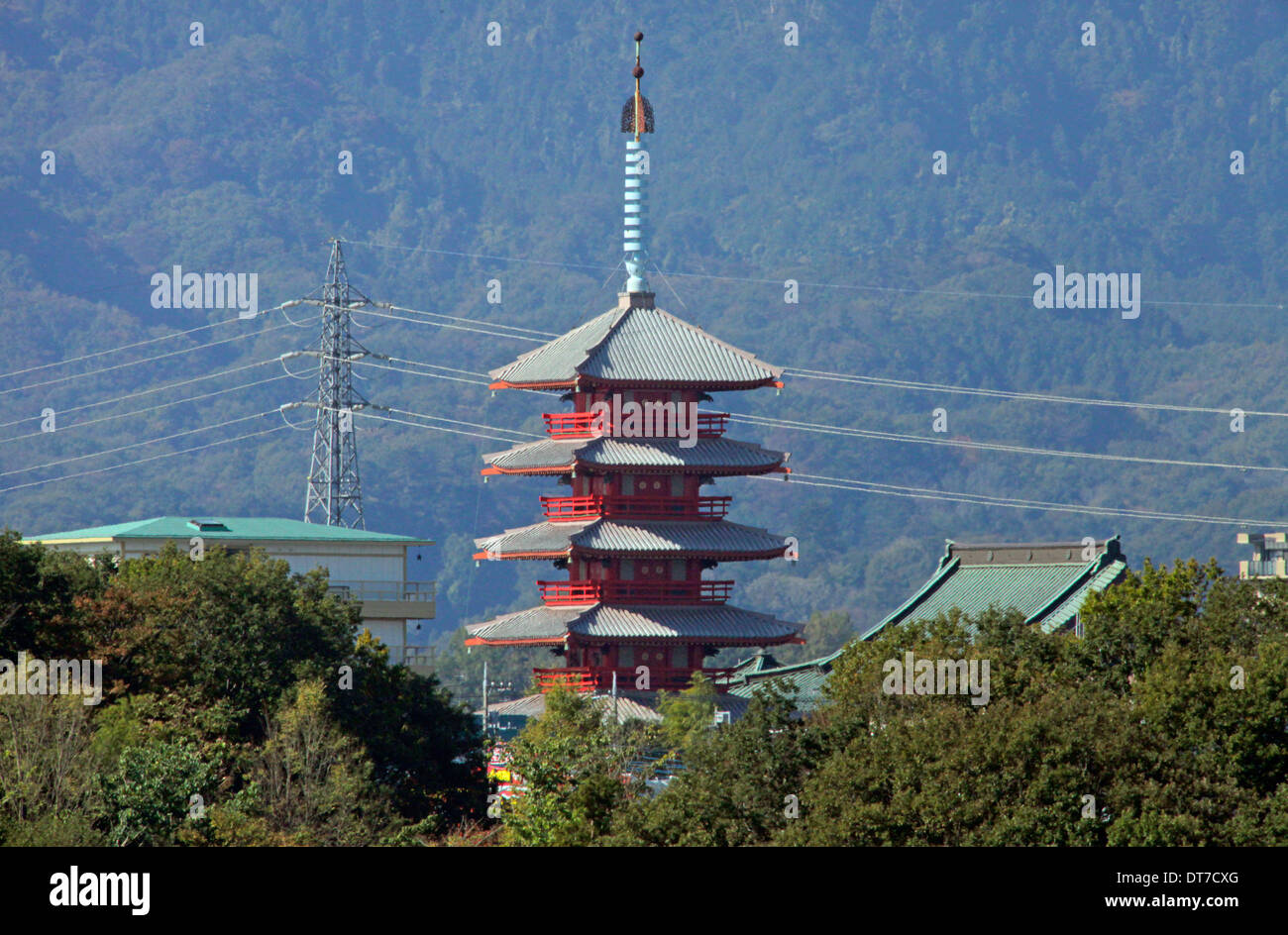 Unryu-ji temple five story pagoda Tokyo Japan Stock Photo