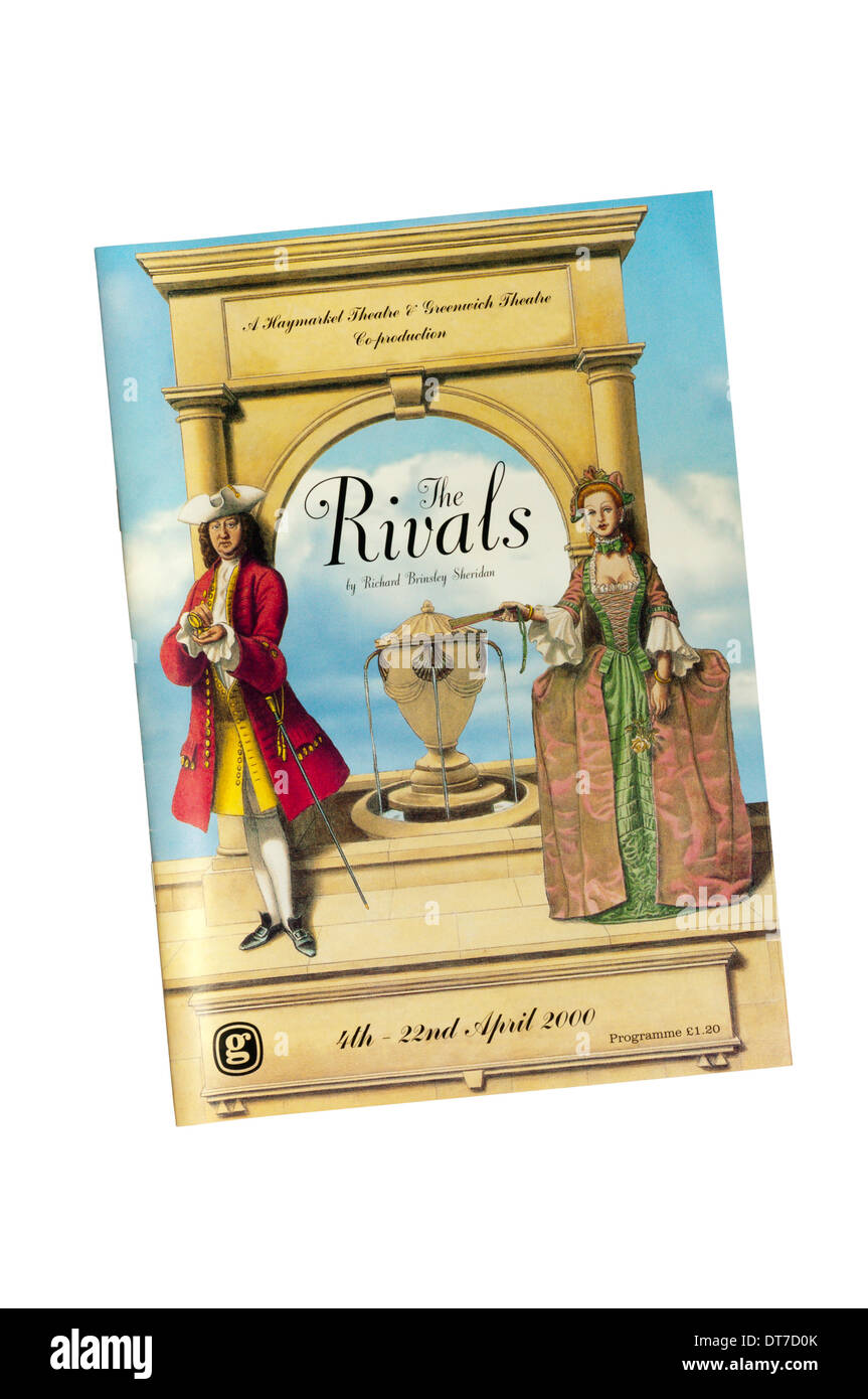 Programme for the 2000 production of The Rivals by Richard Brinsley Sheridan at Greenwich Theatre. Stock Photo