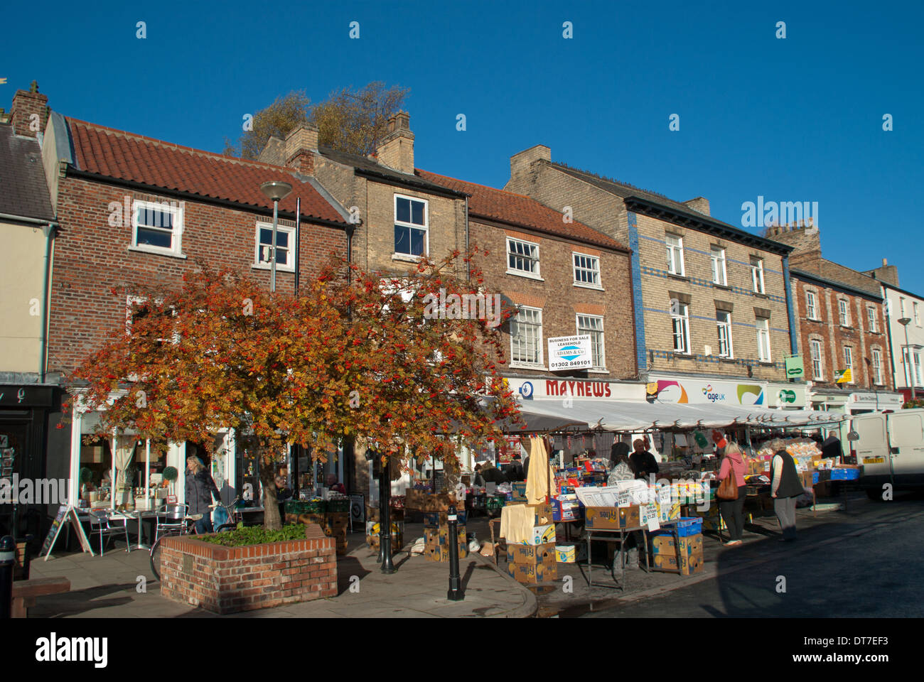 The market  Pocklington. Stock Photo