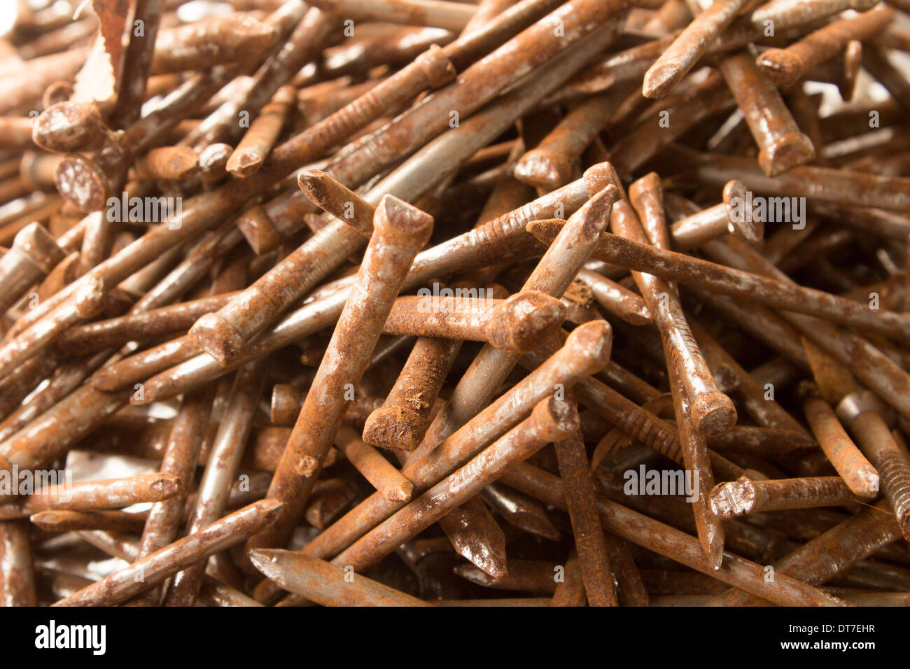 Rusty nails in a pile Stock Photo Alamy