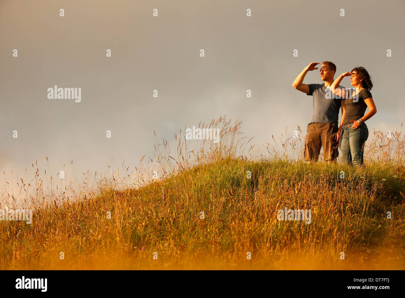 Man woman female couple walking hiking hi-res stock photography and ...