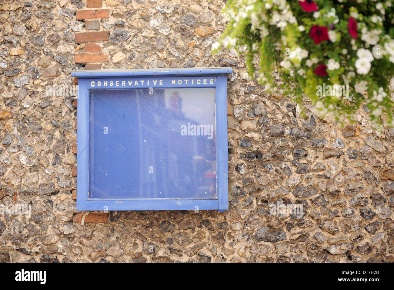 Empty Village Noticeboard, Conservative Party Stock Photo
