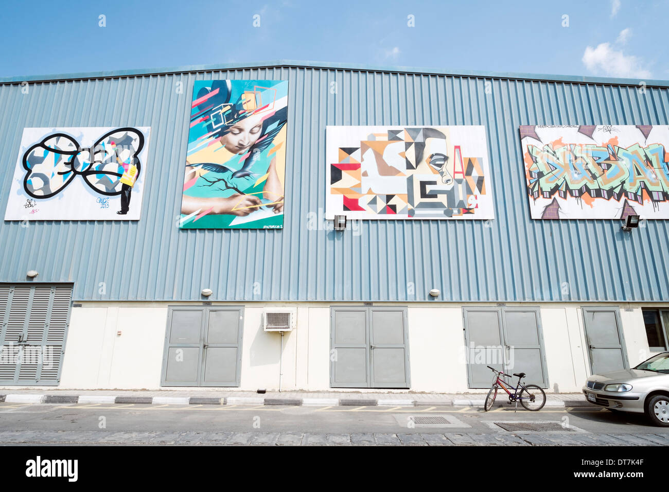 Art galleries at Alserkal Avenue warehouses in Al Quoz district in Dubai United Arab Emirates Stock Photo