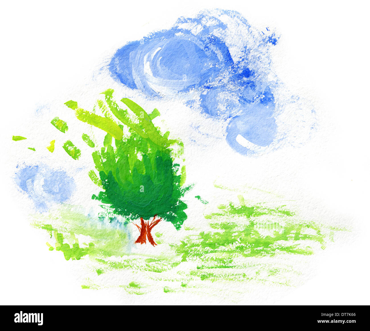 https://c8.alamy.com/comp/DT7K66/childrens-drawing-paints-summer-landscape-DT7K66.jpg