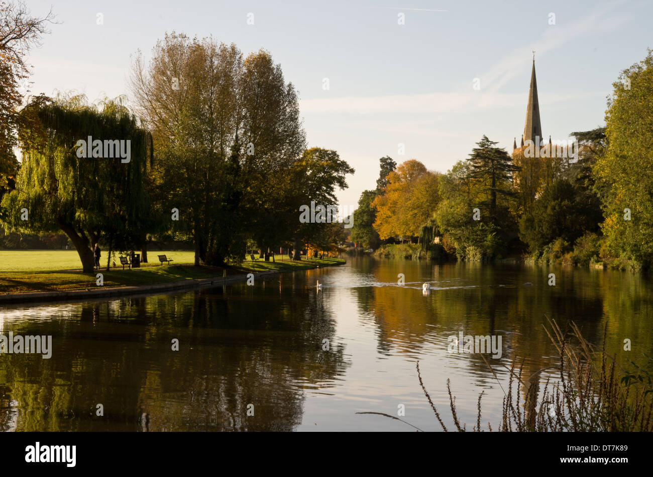 Holy Trinity church spire Stratford on Avon Stock Photo