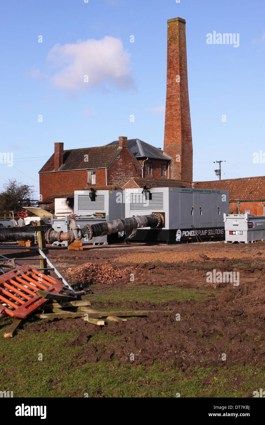 Moorland Pumping Station, near Burrowbridge, Somerset Levels, UK 11th