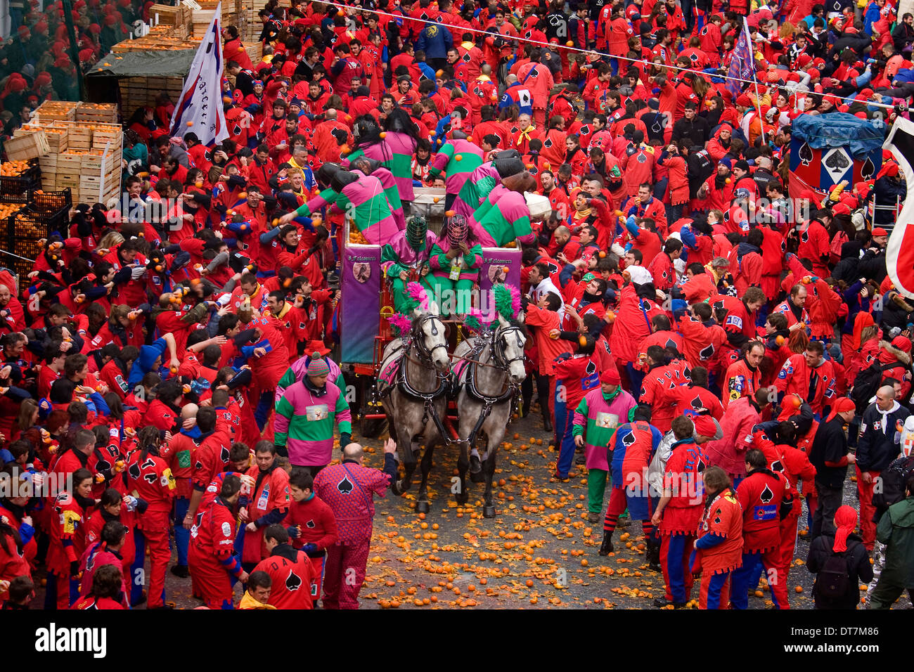 Ivrea Carnival, Italy. Stock Photo
