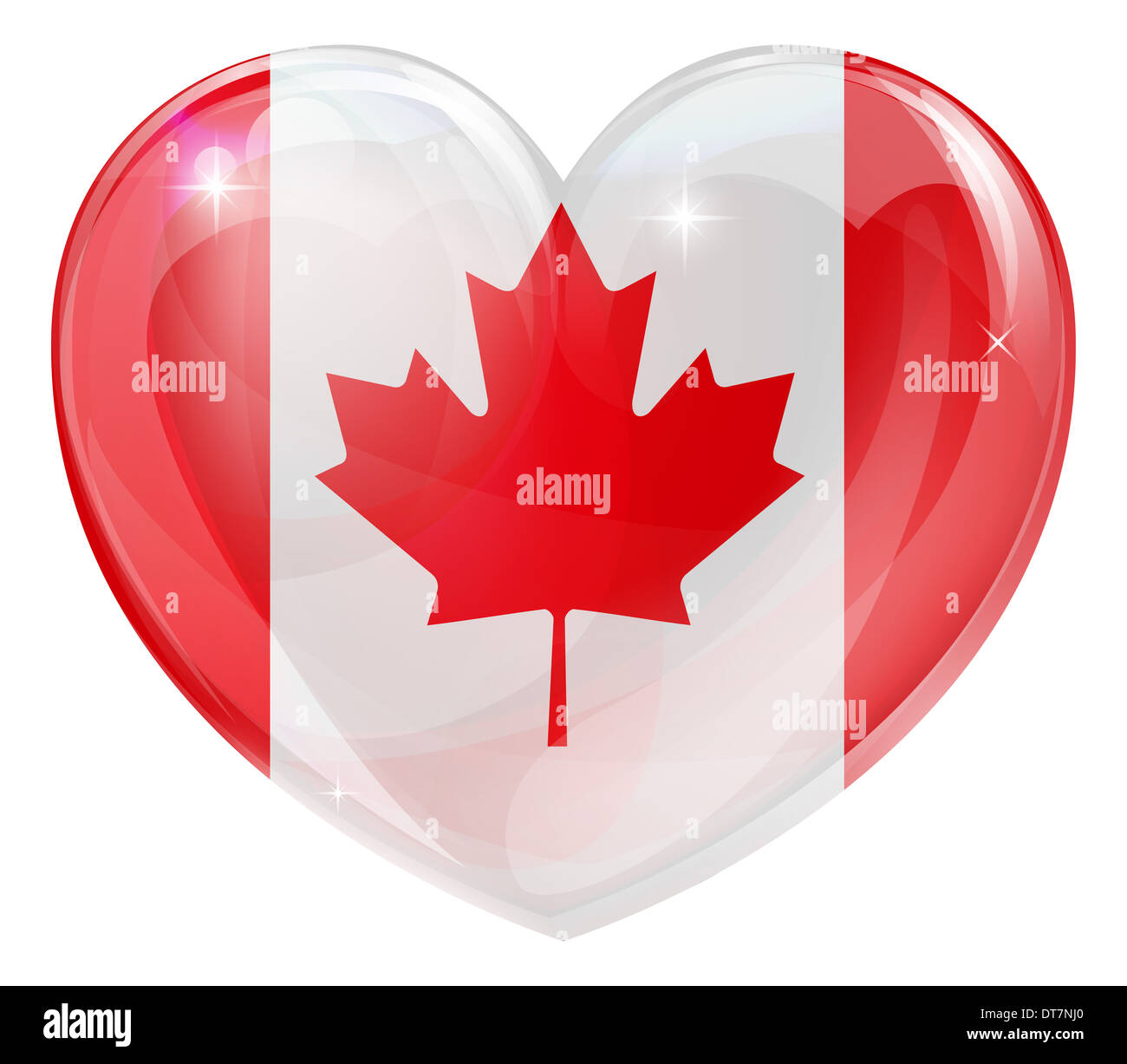 Canada flag love heart concept with the Canadian flag in a heart shape Stock Photo