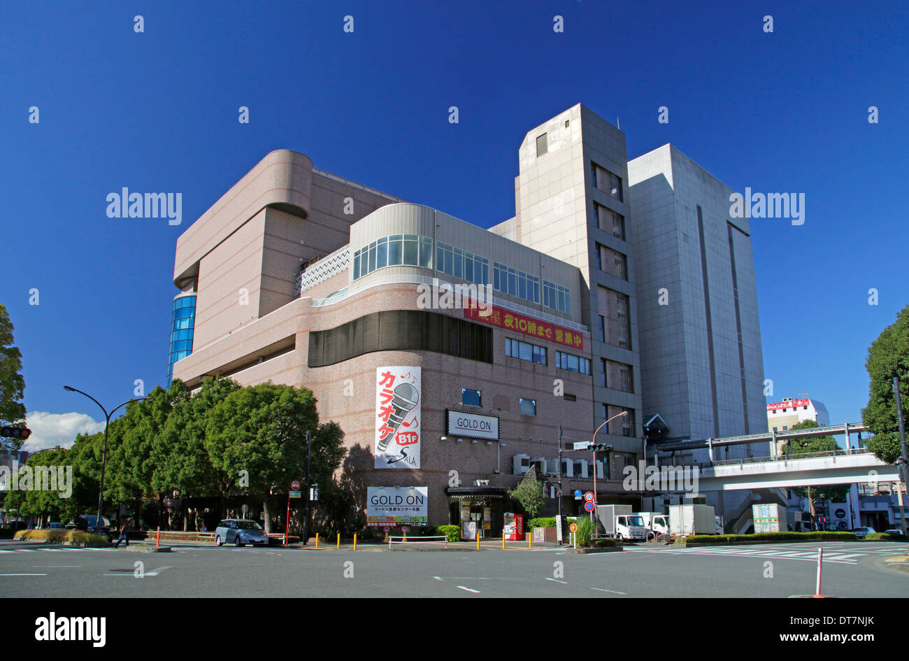 Shopping area buildings in front of Tama Center railway station Tokyo Japan Stock Photo