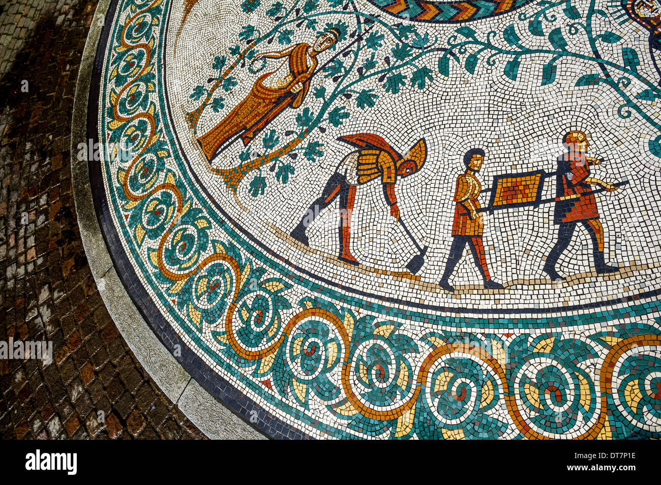 Copy of a Roman mosaic in the city of Chester, England, uk Stock Photo