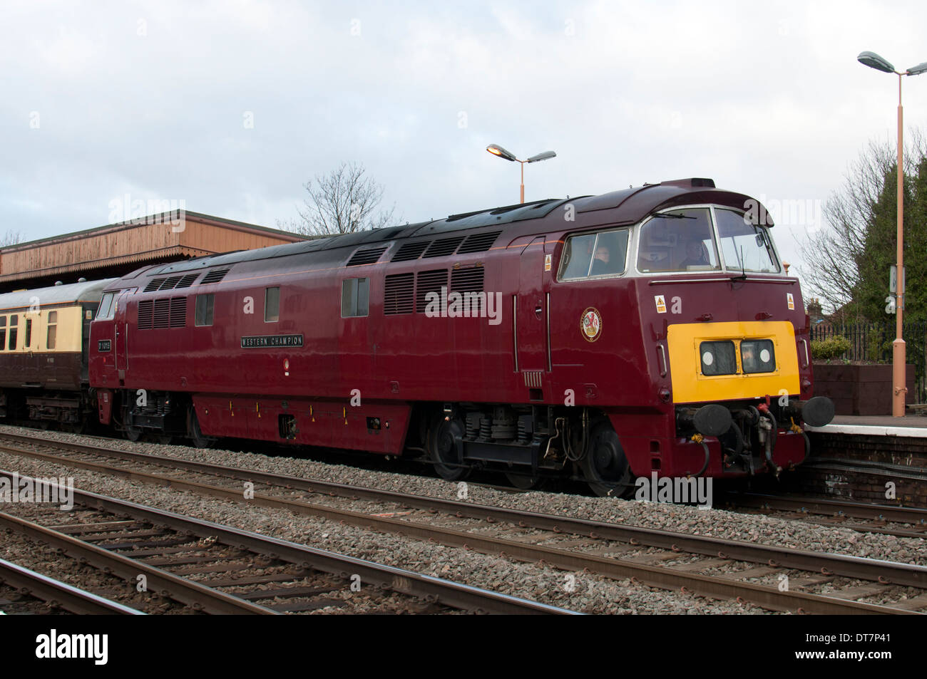 Preserved class 52 diesel locomotive No D1015 "Western Champion" at Leamington Spa, UK Stock Photo